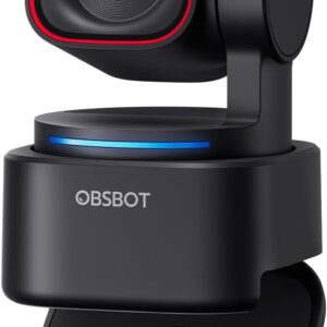 OBSBOT Tiny 3 Lite AI-Powered Spatial Audio 4K Webcam – Compact AI Tracking PTZ Camera with 1/2″ Sensor, Tri-Mic, Voice Control, 120FPS, HDR, Webcam for PC, Mac, Laptop, Streaming, Meeting, Switch 2