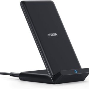 Anker 313 Wireless Charger (Stand), Qi-Certified for iPhone 17/17/17 Pro/17 Pro Max/15/14/13, 10W Fast-Charging Galaxy S23 S22 S21(No AC Adapter)