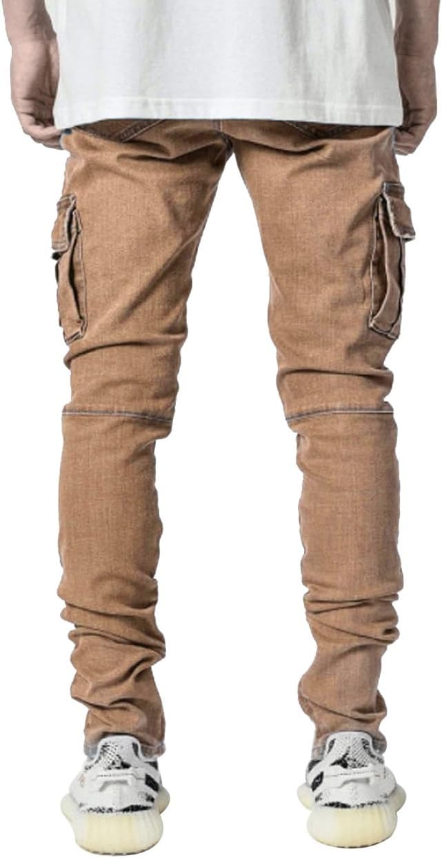 HUNGSON Men's Slim Fit Stretch Jeans Ripped Skinny Jeans for Men, Distressed Straight Leg Fashion Comfort Flex Waist Pants - Image 4