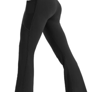 Women’s High Waist Flare Yoga Pants Tummy Control Casual Bootcut Leggings with Side Pockets