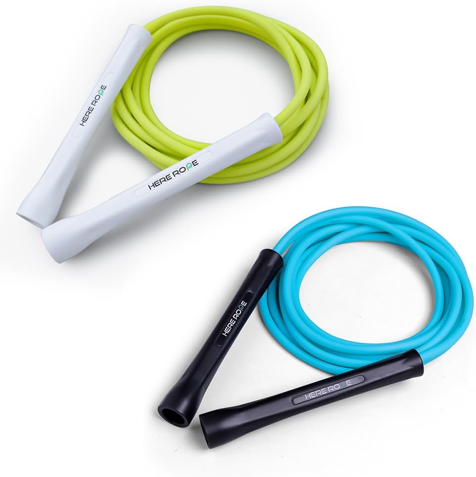 Hererope 6MM PVC Jump Rope for Men & Women Fitness, Speed, Tricks, Cardio Training, Boxing Jump Rope with Unbreakable Handles and Non-Kinking Skipping Rope, Adjustable Jumprope for Indoor Outdoor