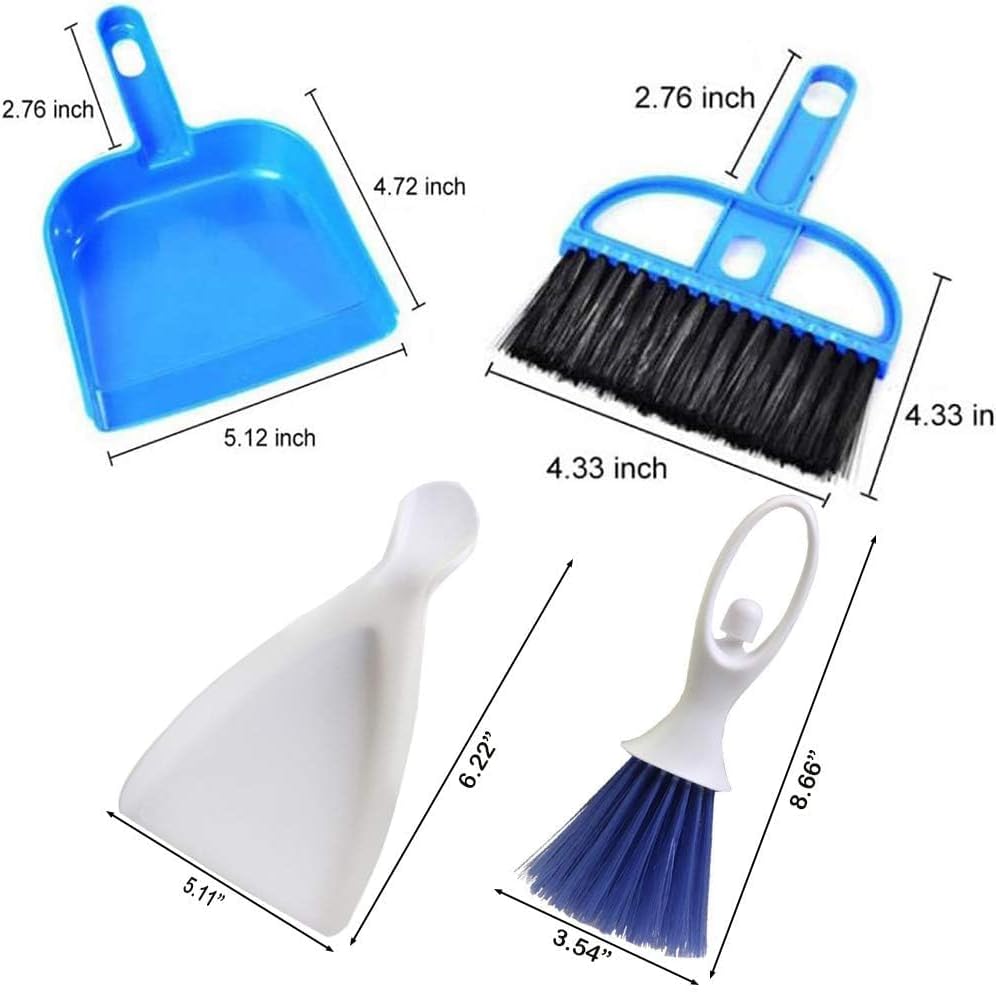 PINVNBY Mini Dustpan and Brush Set, Cage Cleaner for Guinea Pigs, Cats, Hedgehogs, Hamsters, Chinchillas, Rabbits, Reptiles, and Other Small Animals 2 Pack Mini Hand Broom and Dustpan - Image 4