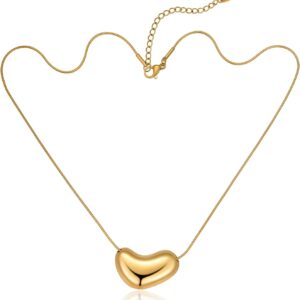 Modern Minimalism Earrings/Necklace Dainty 18k Gold Plated Pendant Necklace Earrings Trendy Heart Jewelry for Women