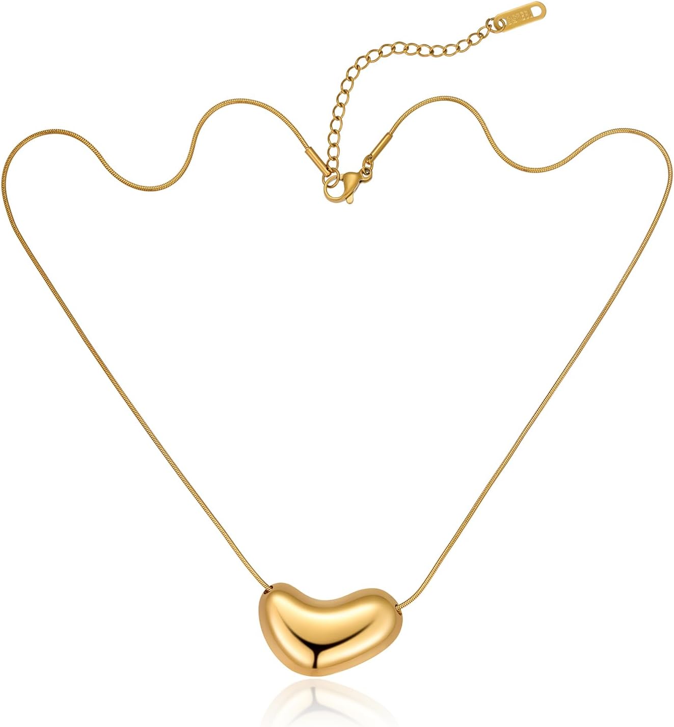 Modern Minimalism Earrings/Necklace Dainty 18k Gold Plated Pendant Necklace Earrings Trendy Heart Jewelry for Women