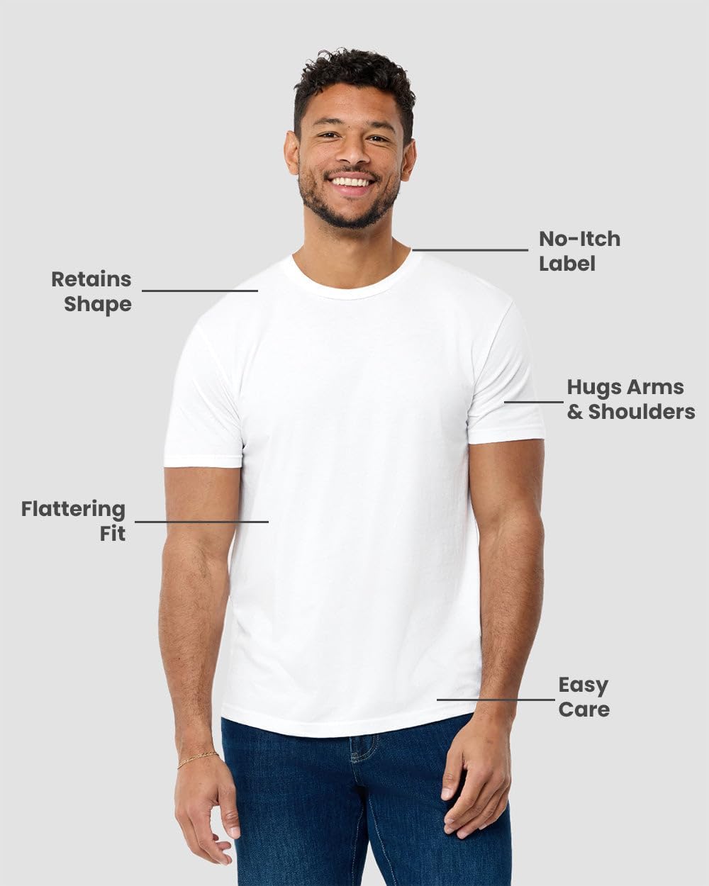 INTO THE AM Mens T Shirts Soft Cotton Blend Crew Neck Tee S - 4XL Athletic Fit Plain Casual T-Shirt for Men - Image 4