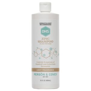 DHS Zinc Shampoo – Dandruff Shampoo – for Flaky and Dry Scalp with 2% Zinc Pyrithione, 16 oz