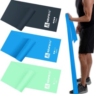A AZURELIFE Resistance Bands,Professional Long Non-Latex Elastic Stretch Bands,Exercise Bands for Physical Therapy, Yoga, Pilates, Rehab, at-Home or The Gym Workouts, Strength Training