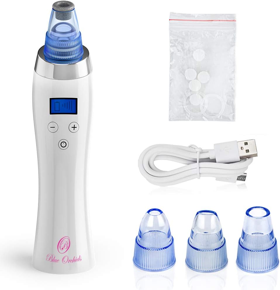 Blackhead Remover Pore Vacuum for face, BlueOrchids dermasuction for Whitehead Removal, Acne Pimple Sucker, face Vacuum Pore Cleanser, Comedone Extractor, 5 Adjustable Suction Power with 4 Probes - Image 2