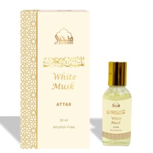 Dukhni White Musk Attar Oil Arabic perfume oils for men and women | 30ml Pure musky attar roll on perfume, alcohol free mild scent | Eid, Ramadan, Umrah Gifts & Hampers, Vegan Islamic Fragrances