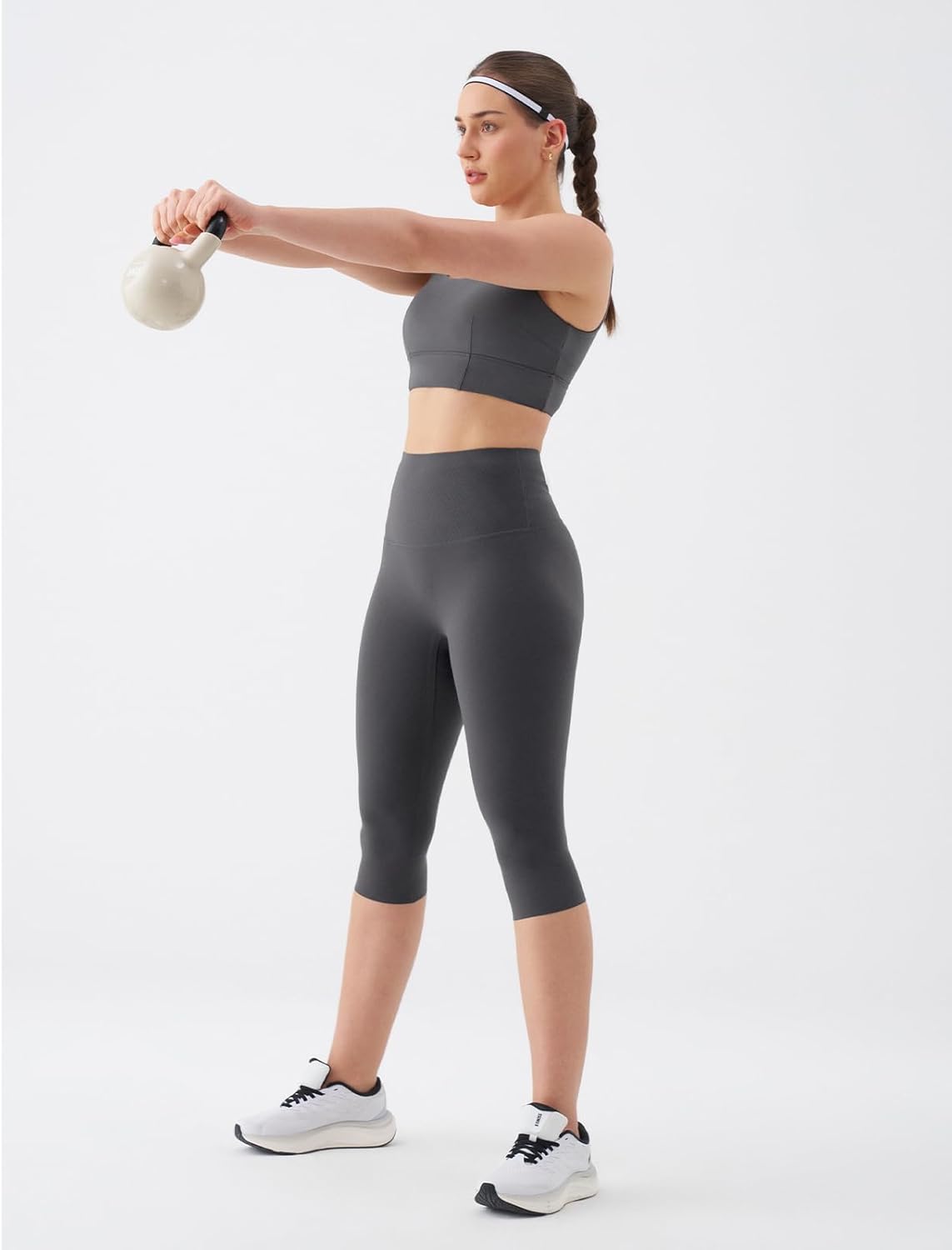 K-Swiss Women's 16" Capri Leggings - No Front Seam Soft Stretchy High Waist - Image 7