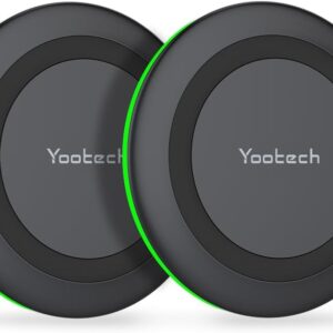 Yootech [2 Pack] Wireless Charger,10W Max Wireless Charging Pad Compatible with iPhone 17/17 Pro/17 Pro Max/Air/16/15/14/13/SE 2022/12/11,Samsung Galaxy S25/S24,for AirPods Pro 3(No AC Adapter)