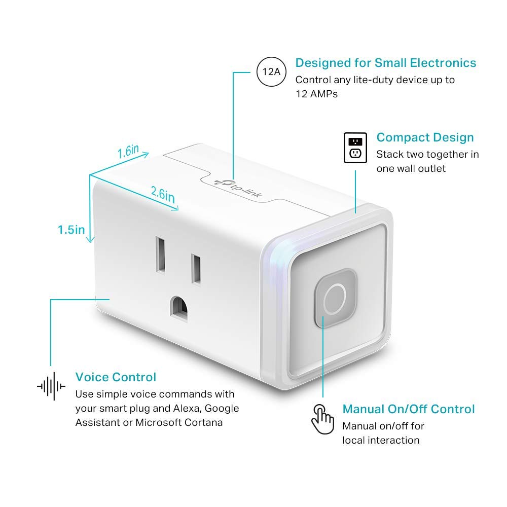 Kasa Smart Plug HS103P4, Smart Home Wi-Fi Outlet Works with Alexa, Echo, Google Home & IFTTT, No Hub Required, Remote Control, 15 Amp, UL Certified, 4-Pack, White - Image 4