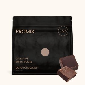 ProMix Nutrition Whey Protein Isolate Powder, Chocolate – Grass-Fed – ­Post Workout Fitness & Nutrition Shakes, Smoothies & Cooking Recipes – Gluten-Free & Keto-Friendly – 2.5 Pound (Pack of 1)