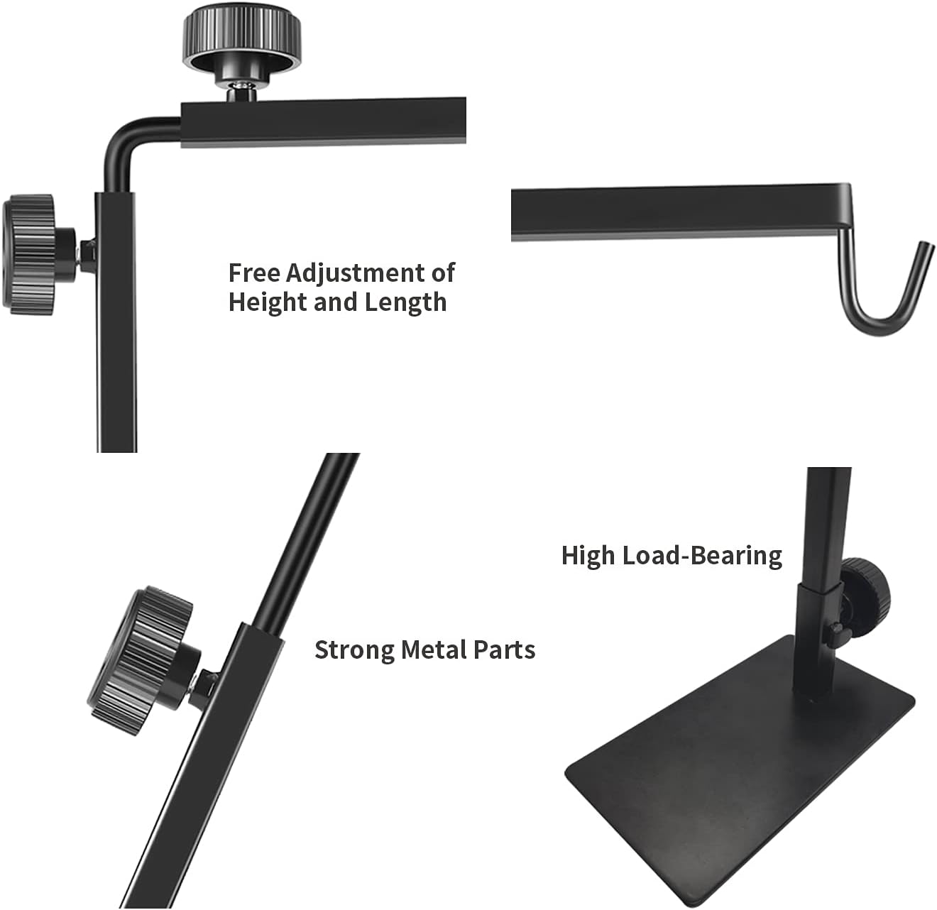 Reptile Lamp Stand, Adjustable 16-31 Inch Domes Heat Lamp Metal Bracket Floor Light Holder for Reptile Terrarium Lighting Heating Light and Dome lampshade, Large - Image 4