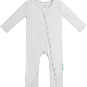 PurComfy Baby Long Sleeve Romper Jumpsuit, Premium Soft Rayon One Piece Pajamas Boy Girl 2-Way Zipper Coverall Sleeper