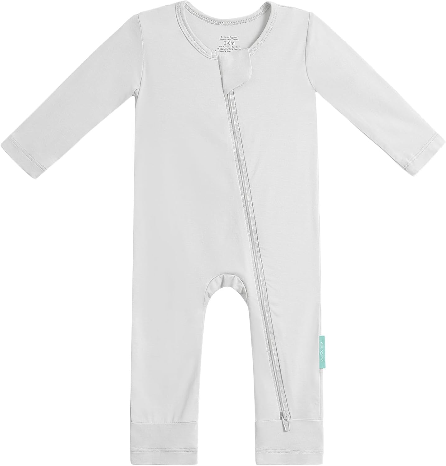 PurComfy Baby Long Sleeve Romper Jumpsuit, Premium Soft Rayon One Piece Pajamas Boy Girl 2-Way Zipper Coverall Sleeper