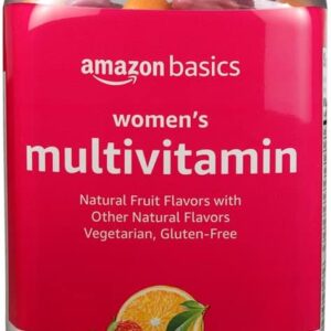 Amazon Basics Women’s Multivitamin, Mixed Berry Flavor, Vegetarian & Gluten-Free, 300 Gummies (150 Servings) (Previously Solimo)