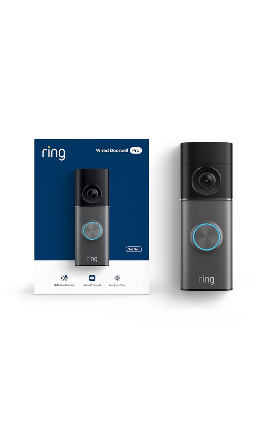 Ring Wired Doorbell Pro (newest model), Home or business security, Retinal 4K with wide-angle video, 10x Enhanced Zoom, and Low-Light Sight, Deep Silver - Image 2