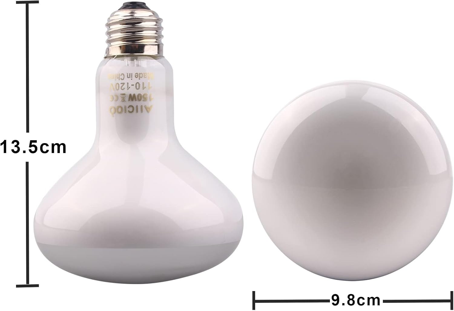 Aiicioo Reptile Basking Light Bulb - 150W Reptile Heat Lamp 2 Pack UVA Daylight Amphibians Basking Bulb for Bearded Dragon Turtle Hermit Crab Gecko Lizard Chicken - Image 2