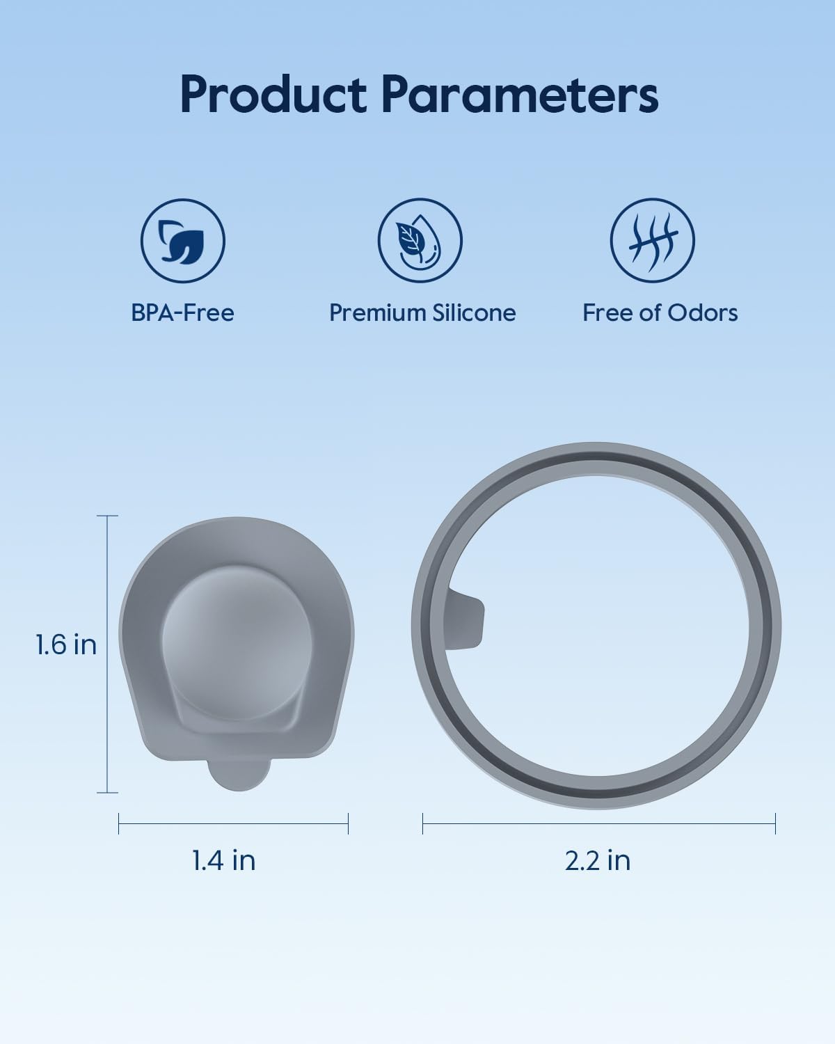 WATERH 1 Set Replacement Silicone Stopper & O Ring Gasket, Compatible with 24/32oz Boost Smart Water Bottle, Water Bottles Lid Rubber Seals and Mouthpiece Replacement Parts - Image 4