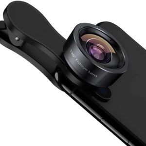 KEYWING Fisheye Lens 198° Fish Eye Phone Camera Lens Kit for iPhone Fish Bowl Camera Lens Attachments for iPhone Samsung Smartphone Black