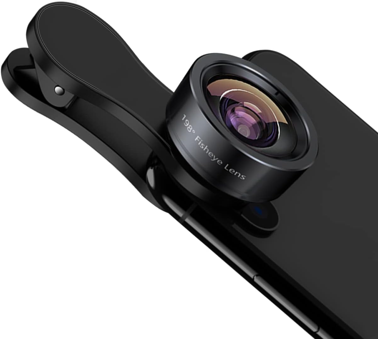 KEYWING Fisheye Lens 198° Fish Eye Phone Camera Lens Kit for iPhone Fish Bowl Camera Lens Attachments for iPhone Samsung Smartphone Black