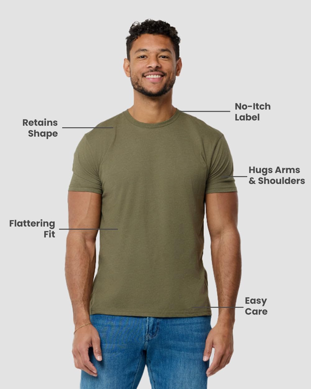 INTO THE AM Mens T Shirts Soft Cotton Blend Crew Neck Tee S - 4XL Athletic Fit Plain Casual T-Shirt for Men - Image 4