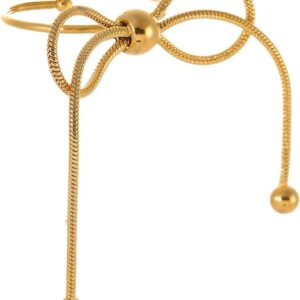 Stainless Steel Minimalist Bowknot Round Snake Chain Necklace Stud Earring and Rings