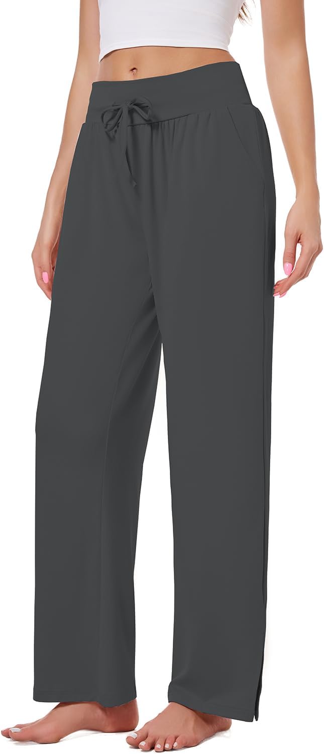 Kivdol 3 Pack Women's Lounge Pants Wide Leg Yoga Sweatpants with Pockets High Waisted Drawstring Lounge Loose Workout Jogger - Image 6