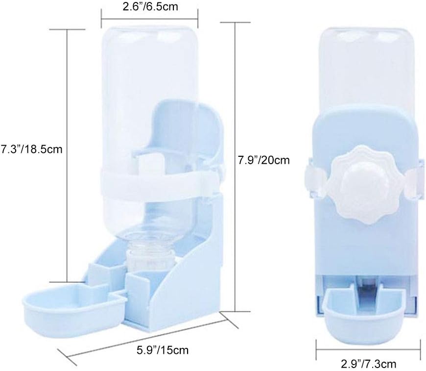17oz Rabbit Water Bottle, Guinea Pig Water Bottle, Hanging Automatic Small Animal Bowl for Bunny Chinchilla Hedgehog Ferret Hamster - Image 2