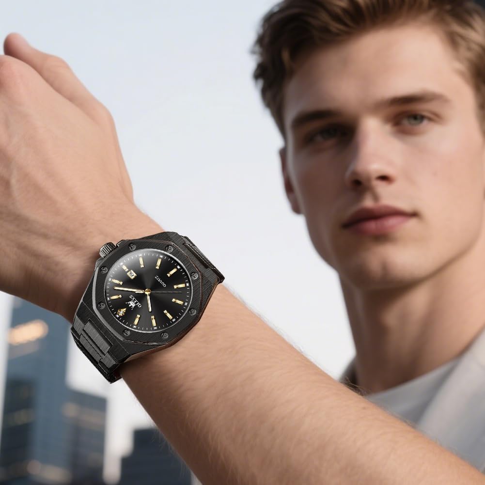 OLEVS Watch for Men Business Diamond Easy Read Men's Wristwatches Analog Luxury Date Stainless Steel Waterproof Luminous Dress Mens Watches - Image 3