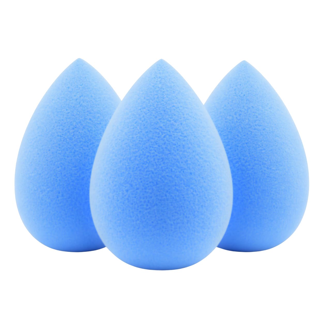Beauty Makeup Sponge Blender 3 Pack – Ultra Soft Latex-Free Beauty Sponge for Foundation, Concealer & Powder – Flawless Airbrush Finish, Wet & Dry Use Cosmetic Applicator (Light Blue)