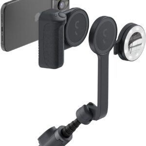 ShiftCam Travel and Creator Kit – MagSafe-Compatible Mobile Creator Bundle for iPhone and Android, Compact Phone Grip, Adjustable LED Light, Extendable Bluetooth Tripod for Vlogging – Travel Kit Pro
