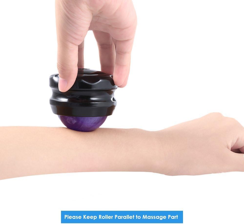 Manual Massage Ball Pain Relief Back Roller Massager Self Massage Therapy & Relax Full Body Tools for Sore Muscle Joint Pain Essential Oils or Lotion Relax (Purple) - Image 2