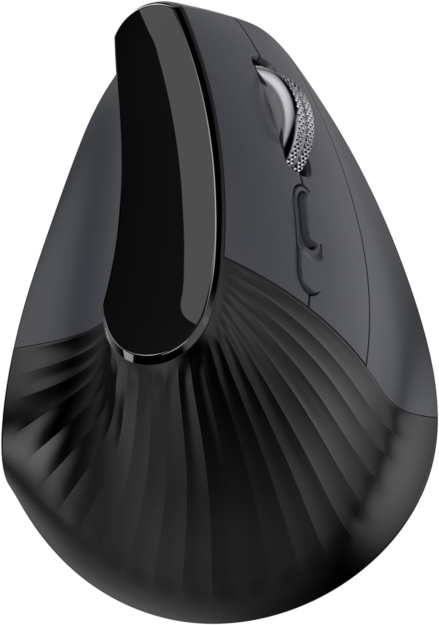 Ergonomic Vertical Mouse Wireless, Bluetooth Ultra-Fast Scrolling 4800 DPI Rechargeable Ergo Mouse, 2.4G Quiet Clicks 6 Buttons RGB Optical Mice, 3 Multi-Device Connectivity for Mac, Laptop - Black - Image 9