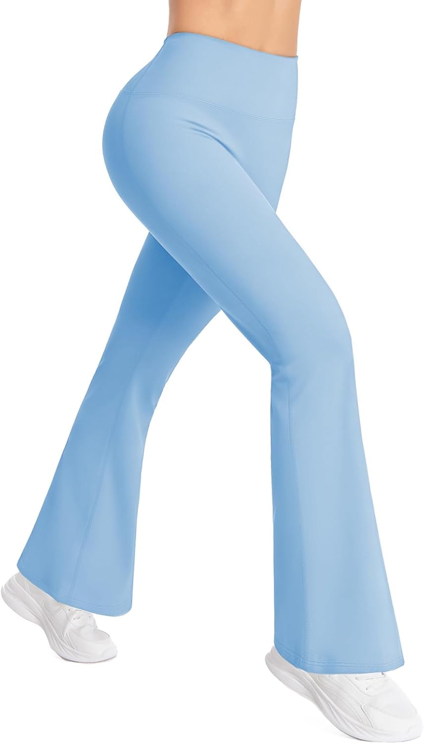 Women's High Waisted Flare Yoga Leggings Bell Bottom Active Pants Workout Tights - Image 4