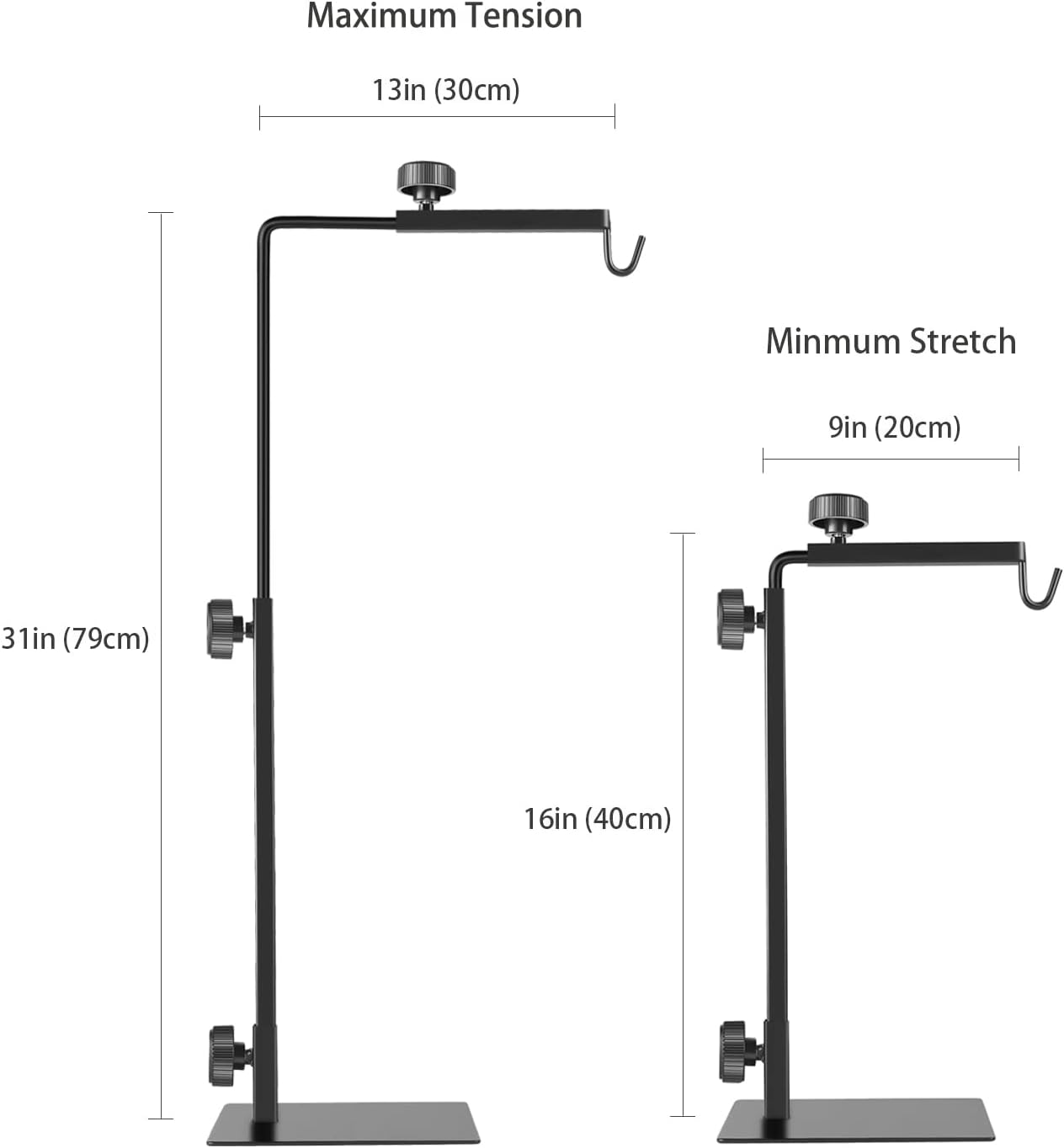 Reptile Lamp Stand, Adjustable 16-31 Inch Domes Heat Lamp Metal Bracket Floor Light Holder for Reptile Terrarium Lighting Heating Light and Dome lampshade, Large - Image 3