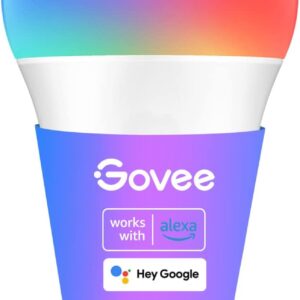 Govee Smart Light Bulbs, Color Changing Light Bulb, Works with Alexa and Google Assistant, 16 Million Colors RGBWW, WiFi & Bluetooth LED Light Bulbs, Music Sync, A19, 800 Lumens, 1 Pack
