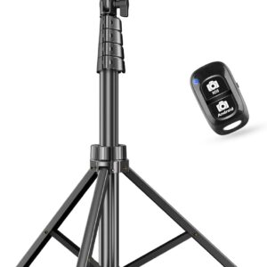 SENSYNE 62″ Phone Tripod & Selfie Stick, Extendable Cell Phone Tripod Stand with Wireless Remote and Phone Holder, Compatible with iPhone Android Phone, Camera