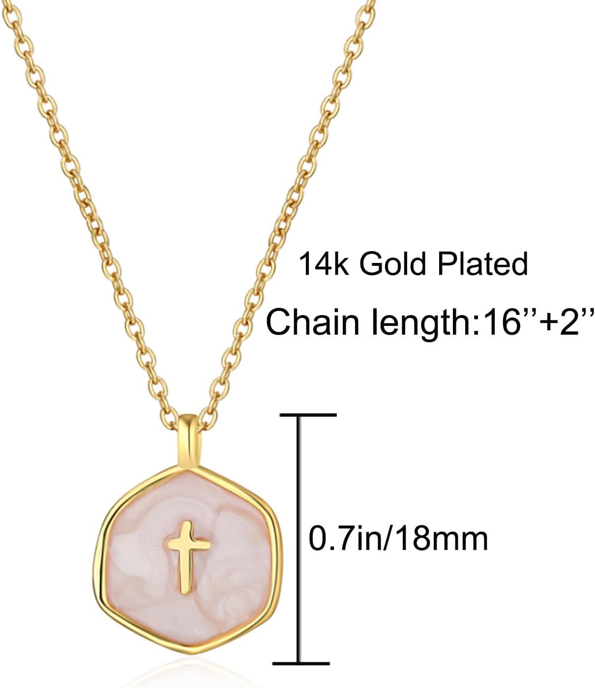 Small Cross Necklace for Women, Dainty 14K Gold Plated Cross Pendant Necklace, Everyday Simple Cross Charm Choker Minimalist Religious Jewelry Cute Trendy Gifts - Image 7