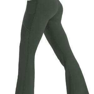 Women’s High Waist Flare Yoga Pants Tummy Control Casual Bootcut Leggings with Side Pockets