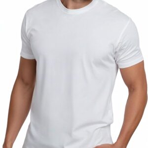 INTO THE AM Mens T Shirts Soft Cotton Blend Crew Neck Tee S – 4XL Athletic Fit Plain Casual T-Shirt for Men