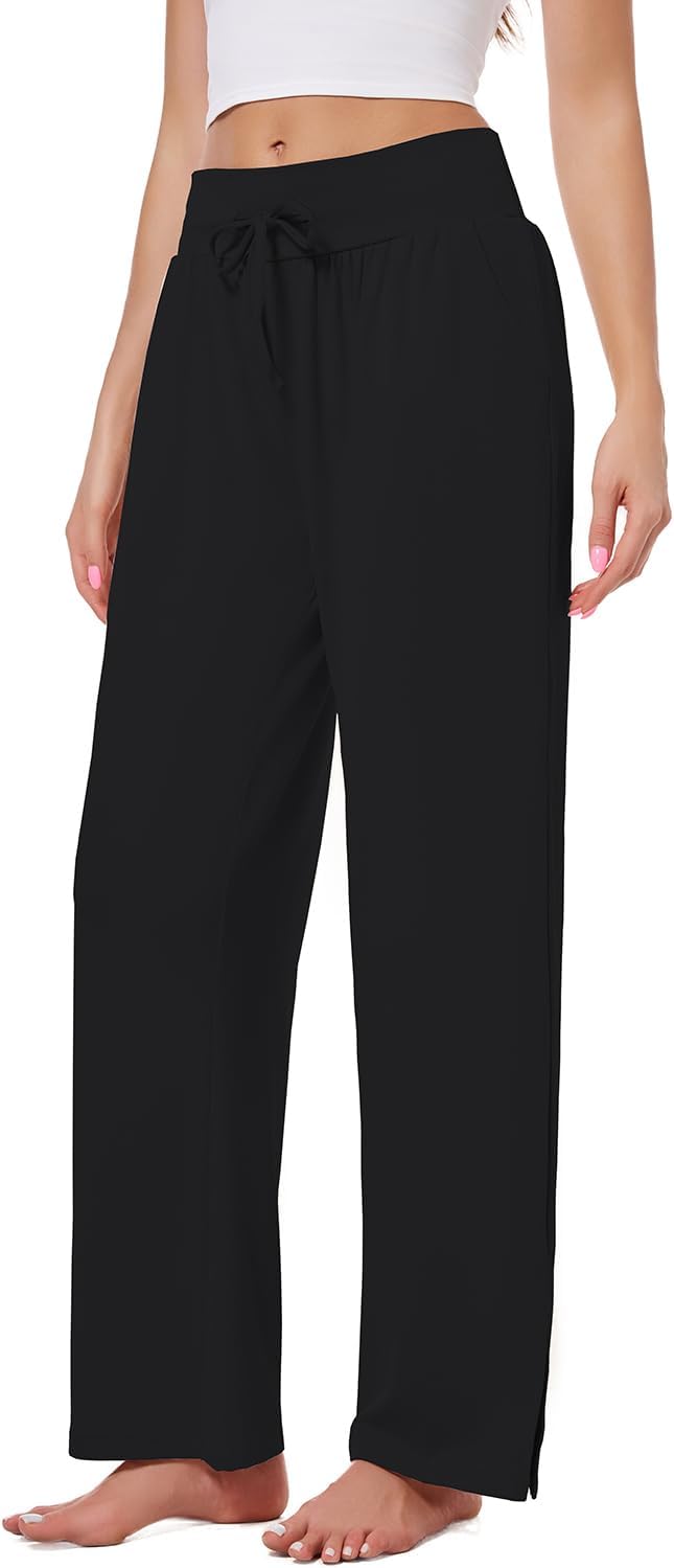 Kivdol 3 Pack Women's Lounge Pants Wide Leg Yoga Sweatpants with Pockets High Waisted Drawstring Lounge Loose Workout Jogger - Image 5