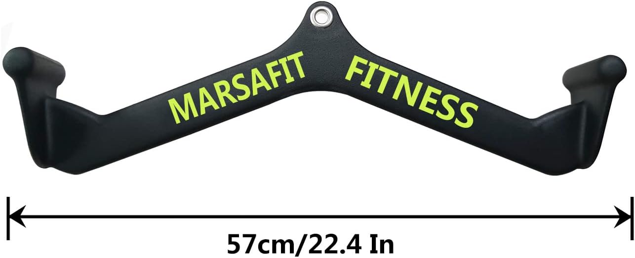 MARSAFIT Home Gym Fitness Rowing T-bar V-bar Pulley Cable Machine Attachment, Bicep Curl Tricep LAT pulldown Bar Back Strength Training Handle Grips LAT Pull Down Bar for Seat Row Workout - Image 2