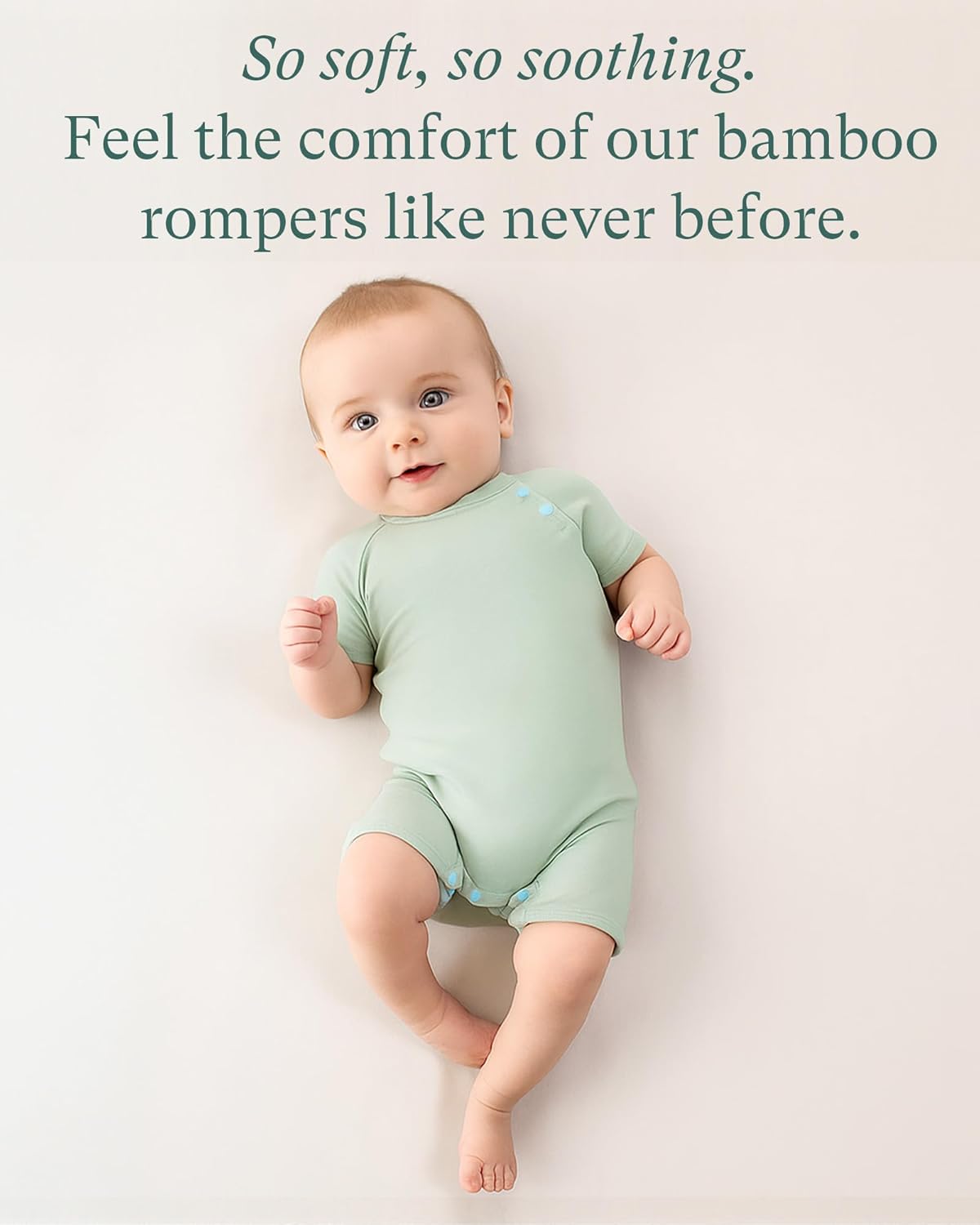 SuperSoft Short Sleeve Baby Romper, Unisex Bamboo Viscose One-piece Summer Pajamas, Boy Girl Footless Jumpsuit Snap Closure - Image 6