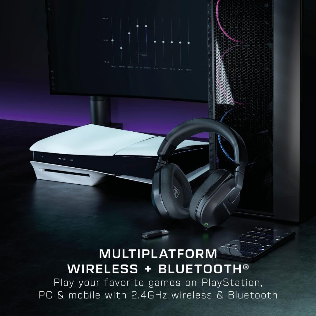Turtle Beach Stealth 600 Wireless Multiplatform Amplified Gaming Headset for PS5, PS4, PC, & Mobile – Bluetooth, 80-Hr Battery, Noise-Cancelling Flip-to-Mute Mic, 50mm Speakers – Black - Image 5