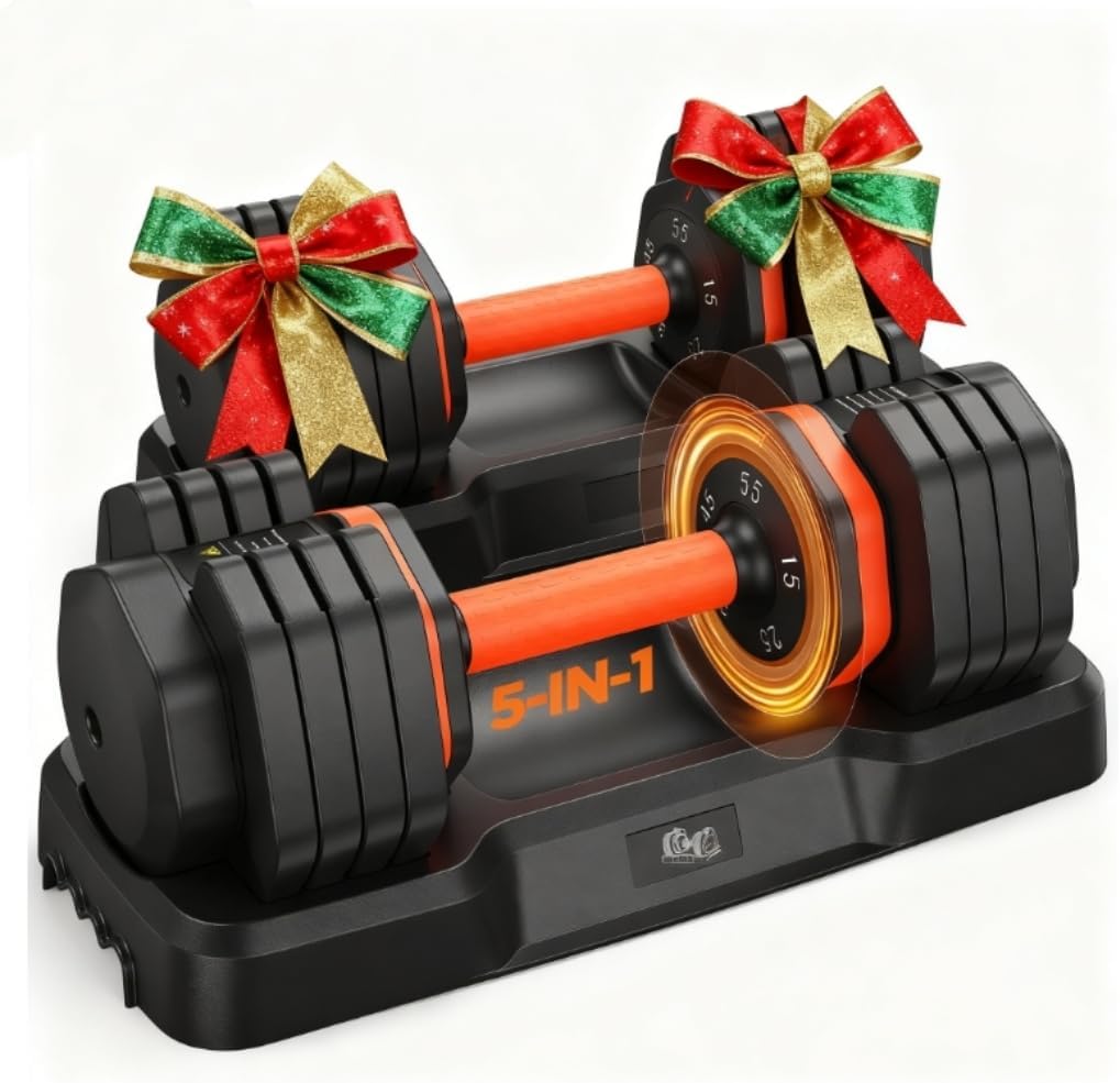 2026 FDB2 Updated Adjustable Dumbbell Set of 2, 110lbs/50lbs Weights Dumbbell Set with Storage Box, 25lbs/55lbs Adjustable Weights with Anti-slip Silicone Grip, Weight Set For Home Gym Suit both Men and Women - Image 9