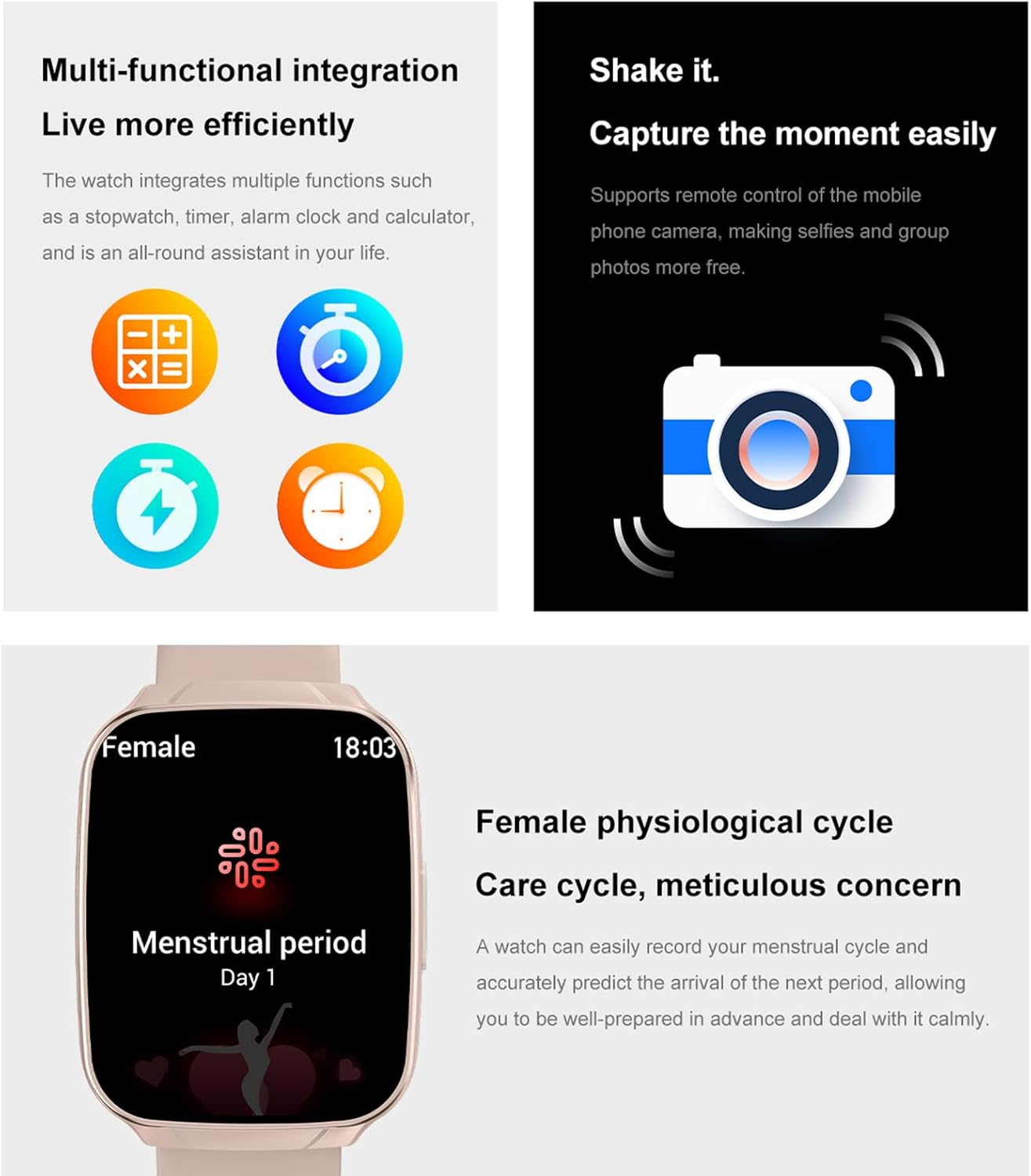 Smart Watch for Men Women, 1.83" HD Touchscreen Fitness Trackers with Bluetooth Call/Messages, Smartwatches with 120+ Sports Modes, 24/7 Heart Rate/Sleep Monitor for iPhone Android - Image 6