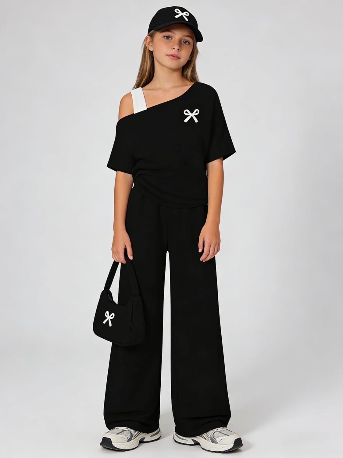 Teen Girls Clothes Off the Shoulder Top and Wide Leg Pants Matching Outfit Set with Pockets Size 7-16 - Image 4