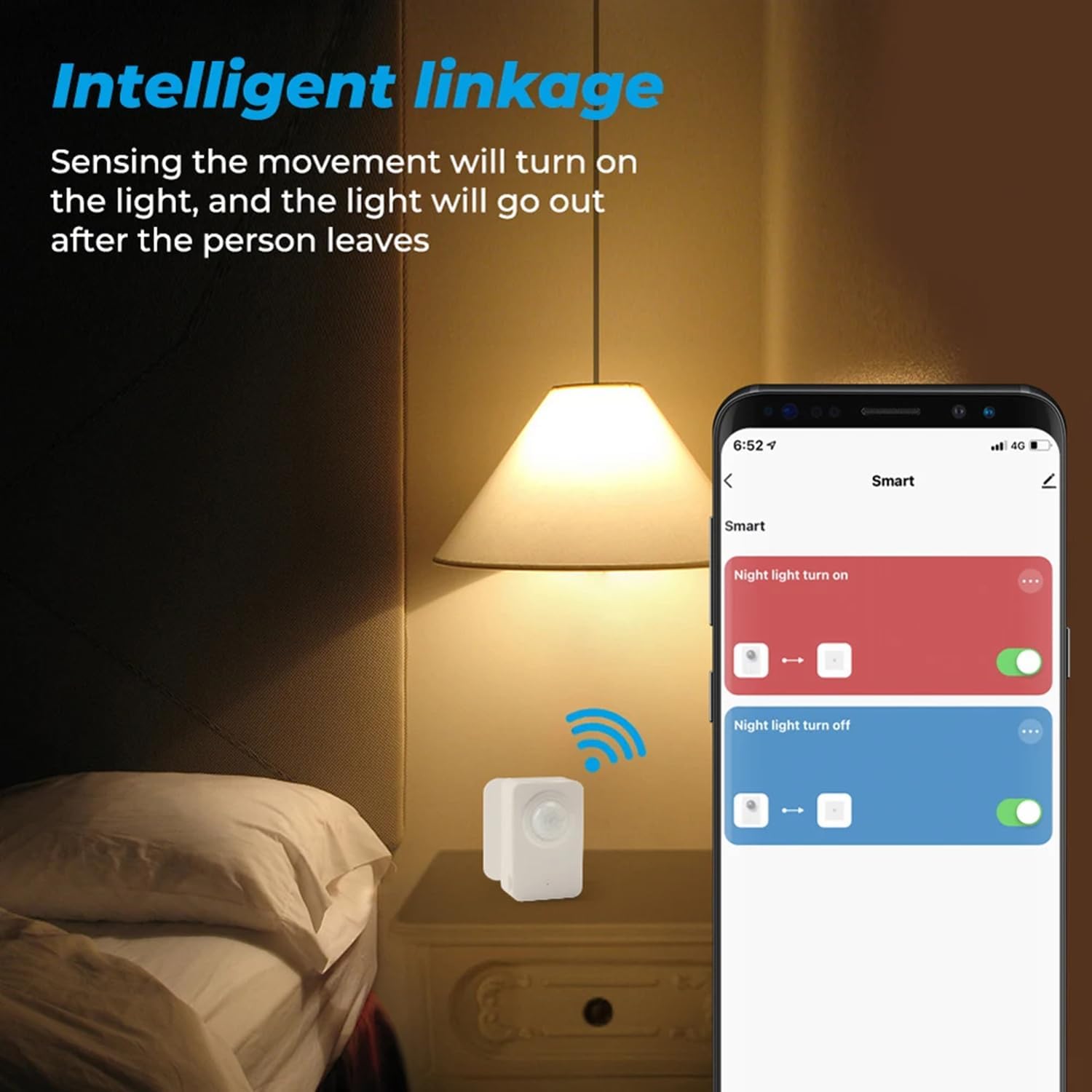 WiFi Smart Motion Sensor: Indoor PIR Motion Detector, Free App Alert, Tuya App Remote Monitor, USB & Battery Dual Power Supply, Infrared Wireless Alarm System for Home Security & Home Automation - Image 5